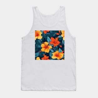 Hibiscus Flowers Pattern 13 Tank Top